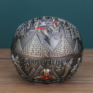 Asbak logam retro kreatif rumah asbak antilalat abu dengan ornamen penutup Mesir - Product Image 5