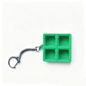 4 <b>Keys</b> <b>Square</b> Shaped Solid Color Matching PC Decompression Button Toy Blank Switch Tester Keychain - Product Image 4