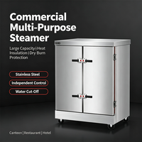 Armoire vapeur électrique commerciale à 3 portes pour fruits de mer, en acier inoxydable 304, avec compartiments indépendants, machine à cuire le riz à la vapeur