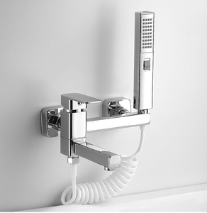 Латунный черный настенный смеситель для ванной - Product Image 4