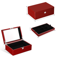 Meilleures boîtes à bagues en bois créatives à 2 couches, grand rangement, miroir, emballage personnalisé avec logo pour colliers et bijoux pour femmes 3547