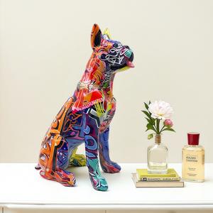 งานประดับตกแต่งเรซิ่นอีพ็อกซี่รูปสุนัขโดเบอร์แมนลายกราฟฟิตี ดีไซน์ใหม่ สำหรับตกแต่งบ้าน ห้องนั่งเล่น ตู้วางทีวี/ตู้ไวน์ - Product Image 3