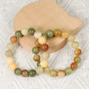 Bodhi Root <b>Bracelet</b> 12mm Weathered Candy Color Natural Stone Single Strand Unisex Gift - Product Image 4