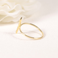 Bague NOVA en argent sterling 925 plaqué or K avec moissanite, motif géométrique en forme de gousse de haricot, style bohème, pavé serti, unisexe, Golden Dawn