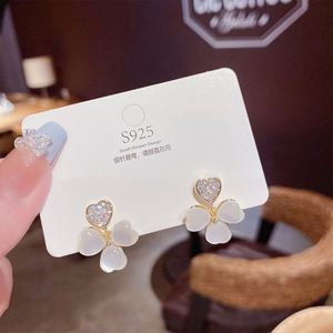 Pendientes de Cobre Chapados en Oro de 14K de Alta Calidad con Ópalo, Borla Larga Clásica, Exquisito Cristal en Forma de Flor, 42mm para Mujer - Product Image 5
