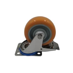 Langlebiger 3 4 5 Zoll Industrie-Wagenwagen Drehgabel-Foren-Edelstahlhalterung Edelstahl-Rolle starr Polypropylen TPR hartes <span class=keywords><strong>PU</strong></span>-Rad - Product Image 1