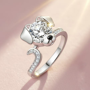 Anillo de Compromiso de Lujo Personalizado en Plata y Oro Sólido de 10K/14K con Diamante Cultivado en Laboratorio, Calidad VVS-VS, Engaste de Garras, 12 Signos del Zodíaco Chino - Product Image 1