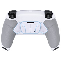 Kit de remapping RISE4 avec poignée caoutchoutée blanche pour manette PS5, avec carte de mise à niveau et coque arrière et boutons arrière pour manette PS5