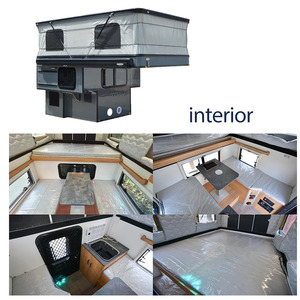 TP02 Trọng lượng nhẹ gia cố sợi thủy tinh Pop Up Pickup Truck Camper 4x4 cắm trại Pick up trượt trên tán xe tải Camper với phòng tắm - Product Image 6