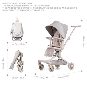 Nuevo <span class=keywords><strong>cochecito</strong></span> de bebé ligero, plegable, con asiento reclinable, para paseo y viajes al aire libre, tipo sombrilla de paisaje alto - Product Image 2