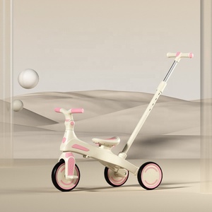 Vélo d'équilibre léger pour bébé pour enfants Tricycle en plastique masculin et féminin avec poignée de poussée peut s'asseoir ou s'allonger - Product Image 4