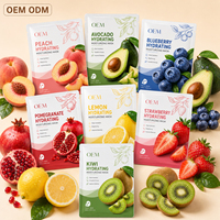Masque facial coréen en feuille hydratant au collagène pour le soin du visage, marque privée OEM ODM, sérum naturel aux extraits de plantes et de fruits