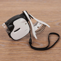 Mini microscope portable 55X avec 2 LED et 1 UV, loupe au design noir et blanc pour usage domestique
