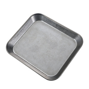 Stainless Steel Snack Plate 14x14cm Square Retro Style Cold Dish Vegetable Plate <b>Barbecue</b> Tray Hotel Use - Product Image 2