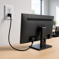 Câble d'alimentation C13 à angle droit NEMA 5-15P vers IEC C13, câble CA 18AWG 10A 125V mis à la terre pour PC de bureau, moniteur, imprimante, noir