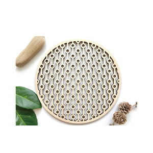 Dessous de plat en bouleau pour plats chauds 20 cm décor à la <span class=keywords><strong>maison</strong></span> nordique porte-Pot en bois dessous de plat pour théière dessous de plat minimaliste cadeau de pendaison de crémaillère - Product Image 1