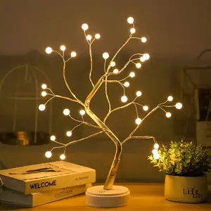 LED Warm licht Pearl Tree Light Kleine Tisch batterie USB Kupferdraht Birkenbaum leuchten