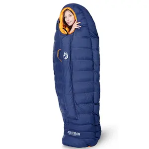 Routman Camping Thermal Mummy Shape Goose Down 1.87KG Sleeping Bag Limit Temp -43度With Compression Sack