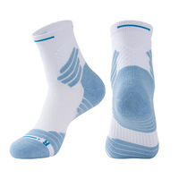 Chaussettes de basketball professionnelles mi-mollet pour hommes, hiver, semelle en tissu éponge standard, antibactériennes, pour entraînement sportif d'élite, tricotées