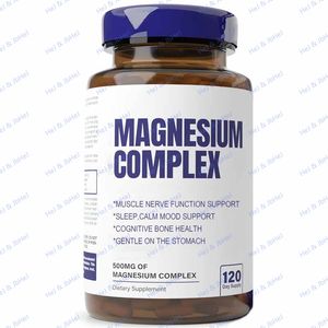 Integratore personalizzato di magnesio complesso 500mg integratore di ossido di bisglicinato 5-in-1 per la calma e il sonno - Product Image 1