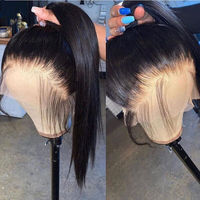 Perruques de qualité supérieure en cheveux humains, Lace Front, Cheveux Brésiliens, Perruques sans colle, Perruque 360 Full Lace en cheveux humains, Longue et Lisse comme un bâton