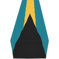 Chemin de table décoratif imprimé drapeau des Bahamas, accessoire de table lavable, parfait pour les banquets et l'intérieur de la maison