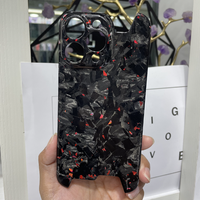 Étui de téléphone en Fiber de carbone à motif forgé haut de gamme pour iPhone 15 16 Promax étui de protection en feuille d'or pour téléphone portable personnalisé