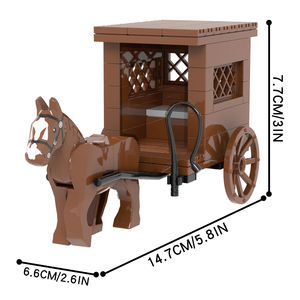MOC5033 75 pièces chariot de transport blocs de construction bricolage ville ferme cheval chariot à assembler briques jouets éducatifs pour enfants - Product Image 3