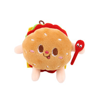 Vente en gros de jouets pour chiens au design mignon Peluche pour animaux de compagnie Hamburger Frites Restauration rapide Style Petit chien Chat Chiots Jouets Fournitures