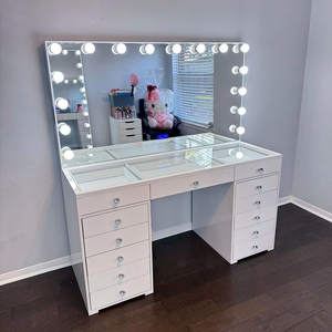 Coiffeuse Blanche Palazzo INT - Style Maison De Campagne - Avec Miroir Ovale - Neuf