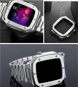 Modifica Set di cinturini per cassa in acciaio inossidabile a tre perline per <span class=keywords><strong>Apple</strong></span> <span class=keywords><strong>Watch</strong></span> Series <span class=keywords><strong>7</strong></span> 6 SE 5 4 3 <span class=keywords><strong>cinturino</strong></span> in metallo per iWatch 41mm 45mm 42mm - Product Image 4