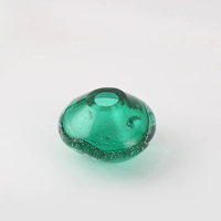 Vase en verre bulle vert en gros, petit vase ovale minimaliste pour fleurs, décoration de table pour maison, mariage, villa, OEM
