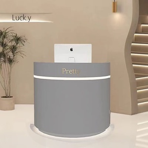 Mostrador de Recepción Redondo Moderno y Pequeño de Lujo, Mostrador de Recepción Semicircular de Alta Calidad, Mostrador de Cajero, Más Vendido - Product Image 3