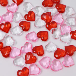 Charmes en lucite en forme de cœur lisses sans trous de 10*10*4 mm, couleur arc-en-ciel, décoratifs pour la fabrication de bijoux en DIY, accessoires, matériaux - Product Image 1