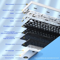 Kit de teclado mecánico con cable de aluminio Hi75c, retroiluminación RGB y perilla de volumen