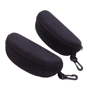 EVA zipper glasses case Portable hook Black zipper case Oxford cloth glasses case