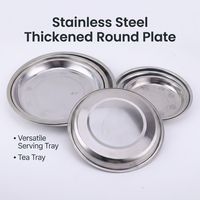 Assiette plate ronde en acier inoxydable épaissi Yolecen, style moderne, pour la maison, les barbecues, les fêtes, la vaisselle de style chinois