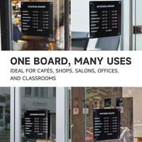 Panneau d'affichage magnétique ouvert/fermé avec ventouses pour vitrine, porte vitrée, mur carrelé et comptoir