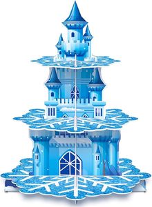 Soporte de 3 Niveles para Cupcakes Congelados DAMAI, Decoración de Mesa para Baby Shower de Invierno, Soporte para Cupcakes con Diseño de Copo de Nieve - Product Image 2