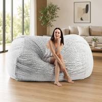 Fauteuil pouf surdimensionné en fausse fourrure de 1,80 m, housse de canapé géante moelleuse à texture crocodile pour salon, chambre et home cinéma
