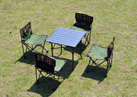 Table de pique-nique en aluminium pliable et réglable, ensemble de chaise et de Table de plage de Camping en plein air avec Table