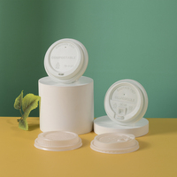 Couvre-tasses à café en papier PLA compostable de 90 mm, bouchons de tasses jetables biodégradables
