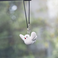 Nouveau Fun paix colombe voiture rétroviseur pendentif voiture suspendu décoration intérieur petite colombe blanche personnalisé pendentif décoration