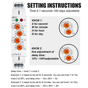 Relais temporisé multifonction JIUJI JJT8-S, minuterie à temporisation, prend en charge la configuration personnalisée par le <span class=keywords><strong>temps</strong></span> de base multiplié par le pourcentage - Product Image 4