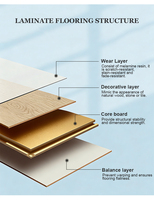 Plancher stratifié en bois imperméable 8 mm 12 mm, stratifié chêne AC1 AC3 AC4, plancher en bois stratifié