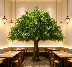 Grand arbre artificiel écologique Ficus Benjamina et Mangue pour intérieur et extérieur, idéal pour hall d'hôtel, verdure bionique - Product Image 1