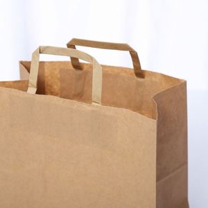 Bolsa de Papel Kraft Reciclable Ecológica con Asa para Pizza, Leche, Ensalada - Bolsa de Transporte de Alimentos con Logotipo Personalizado - Product Image 4