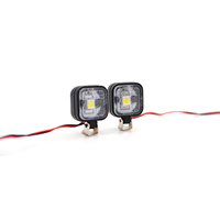 Phare LED carré/rond lumineux pour voiture RC, projecteur blanc/jaune avec support pour accessoires de mise à niveau de voiture RC télécommandée