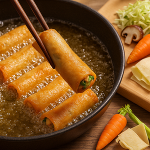 Rollitos de Primavera de Verduras Congeladas Sanquan - Bocadillo Dulce y Crujiente para Niños, Restaurantes y Cafeterías en Empaque de Bolsa - Product Image 1