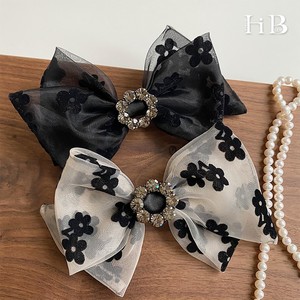 Yanye צרפתי barette שיער אבזרים עדין פלנל פרחים קטן rhinestone אורגנזה גדול קשת סיכת שיער באביב עבור בד בנות - Product Image 1